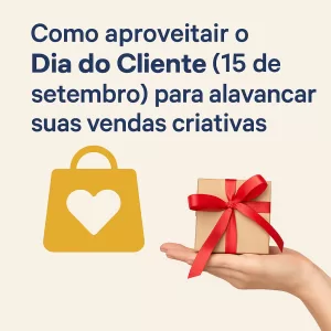 Ilustração digital com sacolas de compras, símbolo de desconto e detalhe laranja
