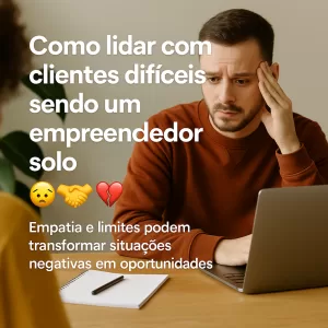 Empreendedora solo lidando com atendimento complicado em seu ateliê
