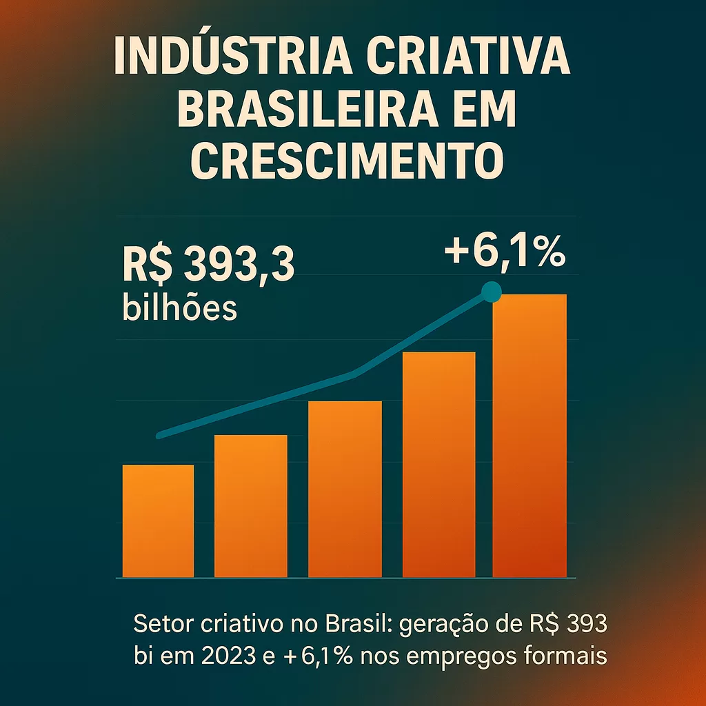 Gráfico ilustrativo do crescimento da indústria criativa no Brasil
