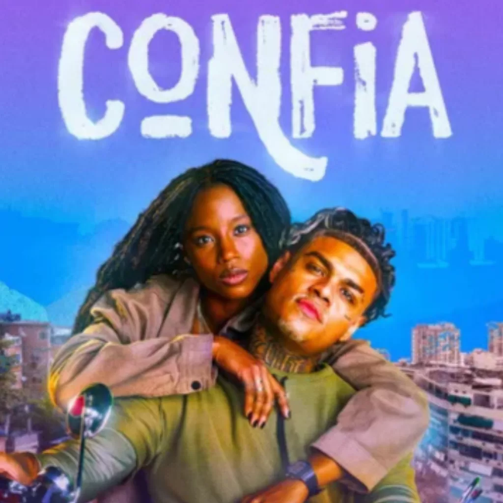 Pôster oficial do filme Confia: Sonhos de Cria (2025), com destaque para o protagonista jovem sonhando com a música