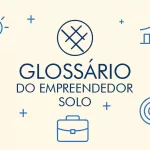 Imagem representando o glossário do empreendedor solo, com ícones de negócios, ideias e estratégia