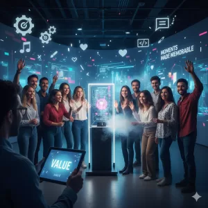 Desvende o segredo de ir 'além do produto' na economia criativa! Esta imagem captura a essência de criar experiências que não apenas vendem, mas encantam e geram conexões duradouras com o público.