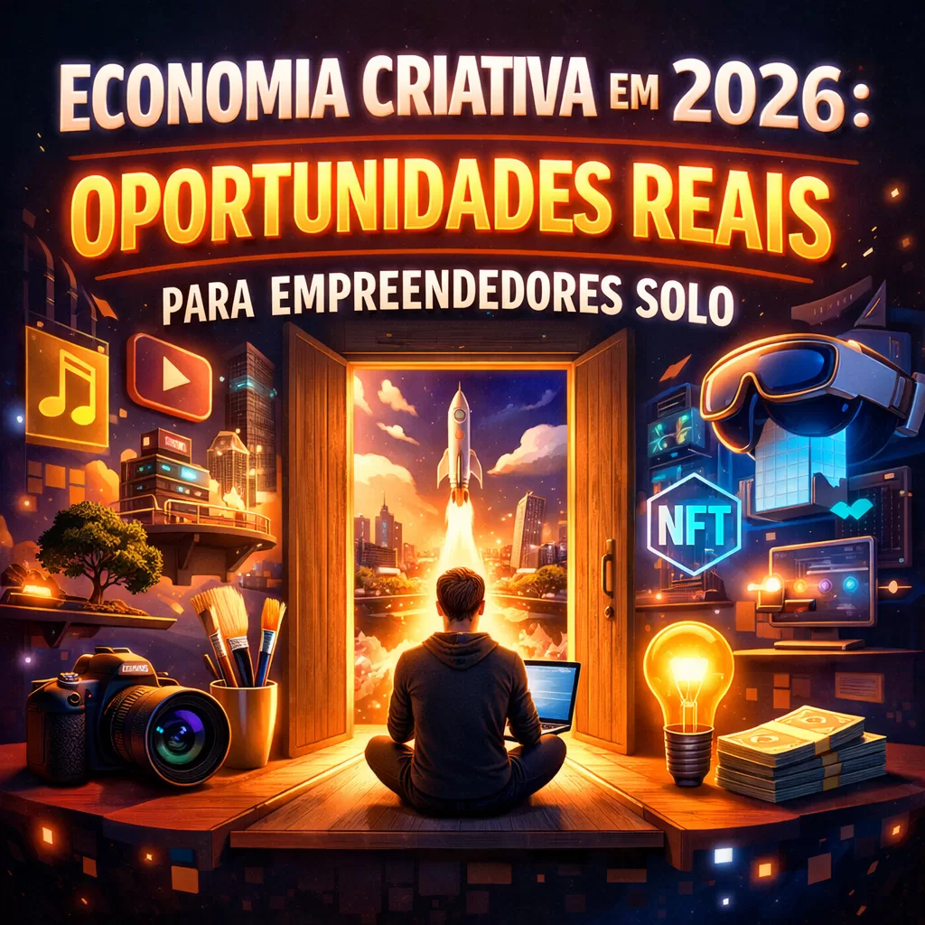 Descubra as tendências e oportunidades que a economia criativa reserva para empreendedores solo em 2026.