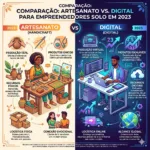 Descubra qual modelo de negócio é mais vantajoso para empreendedores solo: o charme do artesanato ou a versatilidade do digital em 2023.