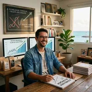 Descubra estratégias eficazes para empreendedores criativos que desejam sair do ciclo 'vende muito / depois nada' e alcançar um crescimento sustentável.