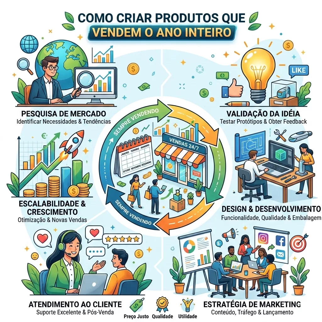 Como Criar Produtos Que Vendem o Ano Inteiro: Dicas para Empreendedores Solo Criativos