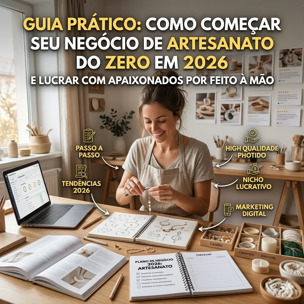 Descubra passo a passo como lançar seu negócio de artesanato e conquistar os apaixonados por produtos feitos à mão em 2026!