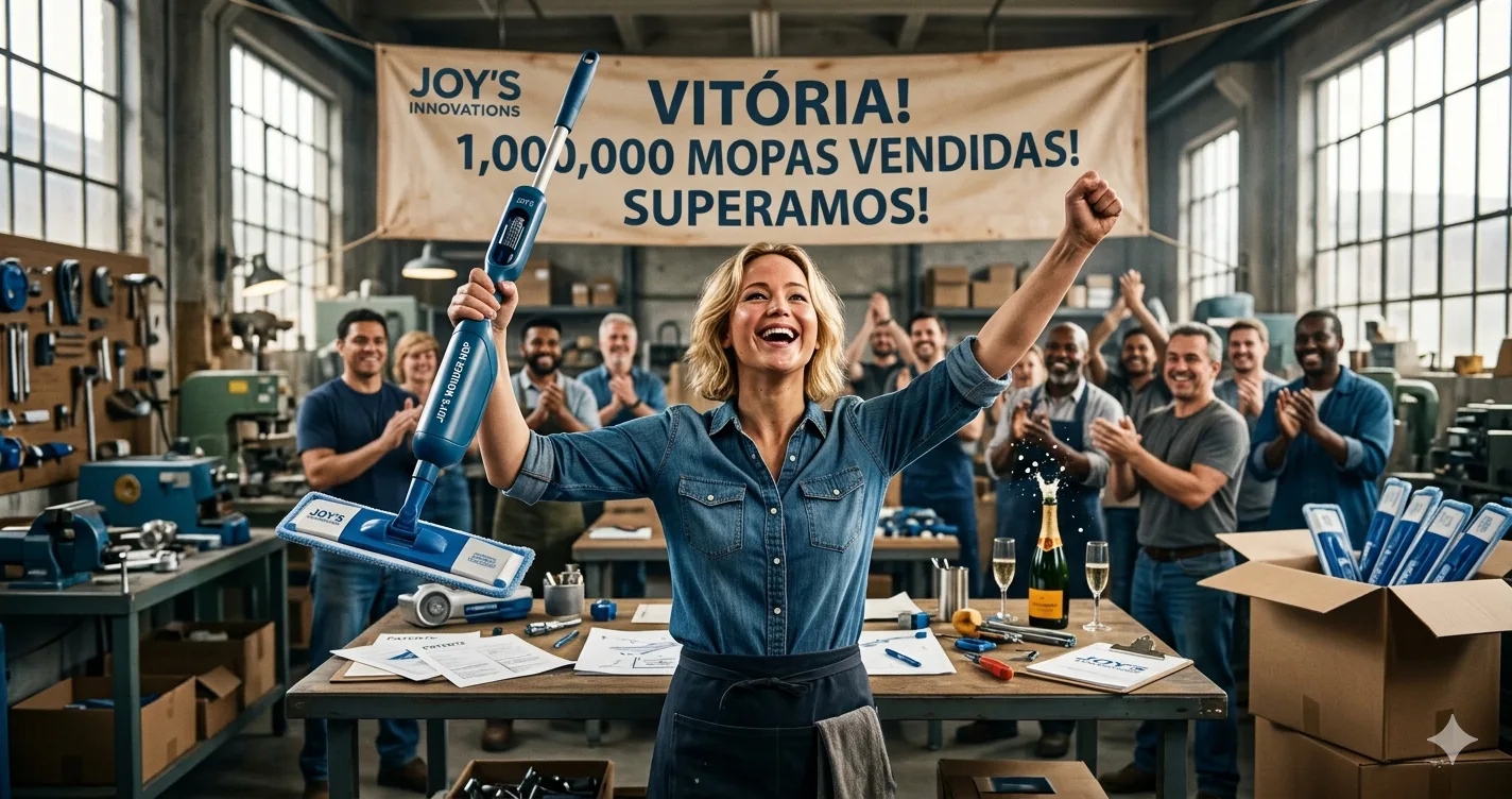 A jornada da empreendedora é um caminho de resiliência e vitória. Esta imagem capta a essência da superação e do triunfo, refletindo a inspiradora história real de 'Joy', uma mulher que transformou falhas em degraus para o sucesso.